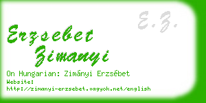 erzsebet zimanyi business card